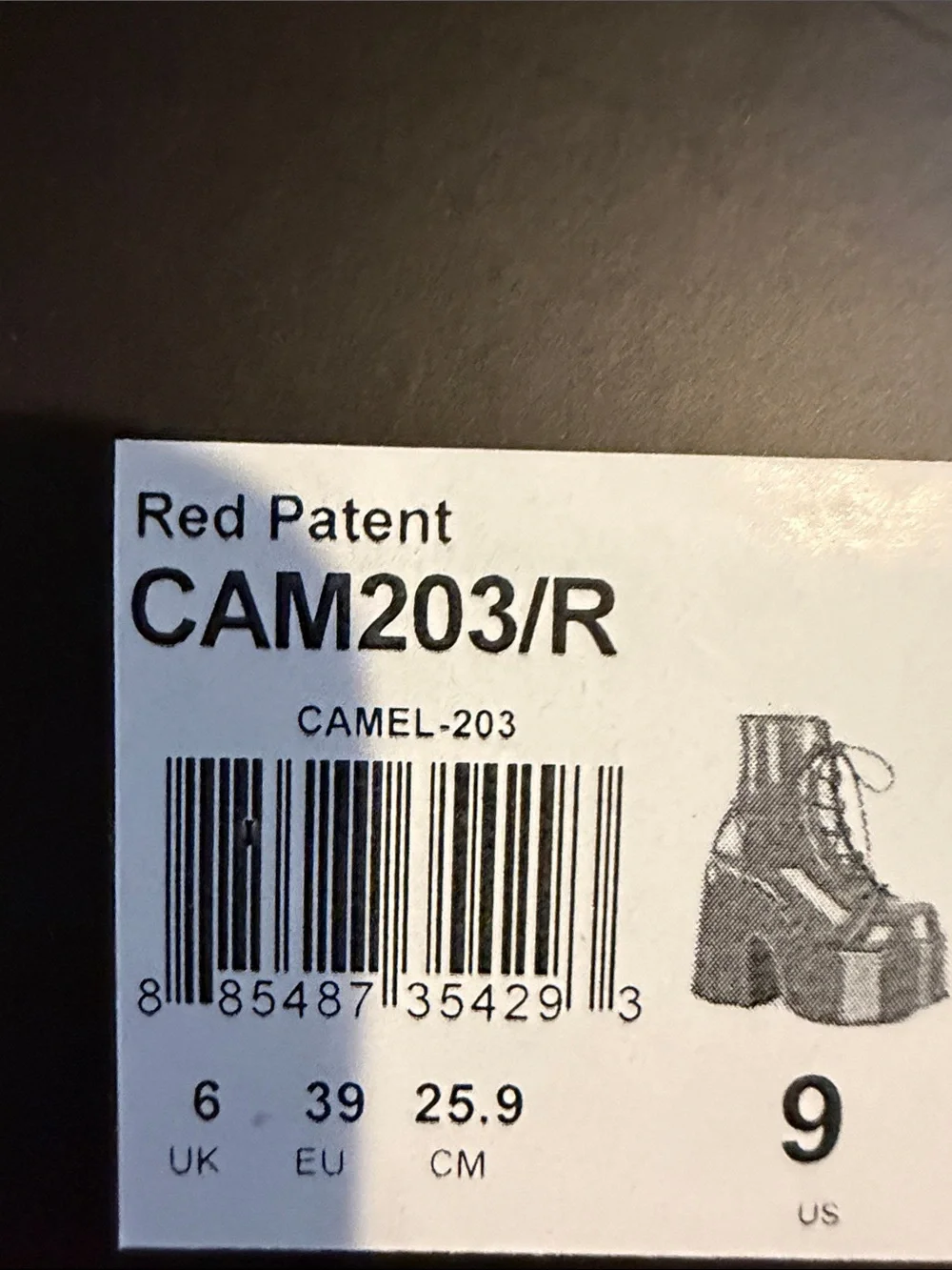 Demonia Red Patent Platform Camel Boots